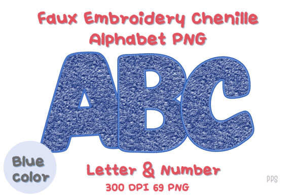 Blue Faux Embroidery Alphabet Clipart Review for Personalized Gifts
