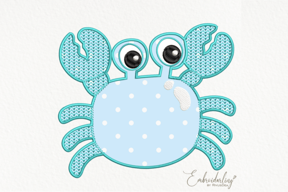 Crab Digital Machine Embroidery Applique