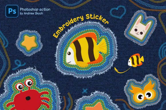 Embroidery Sticker Photoshop Action Review