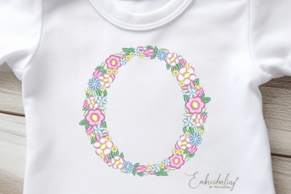 Floral Letter O Embroidery for Seasonal Creations