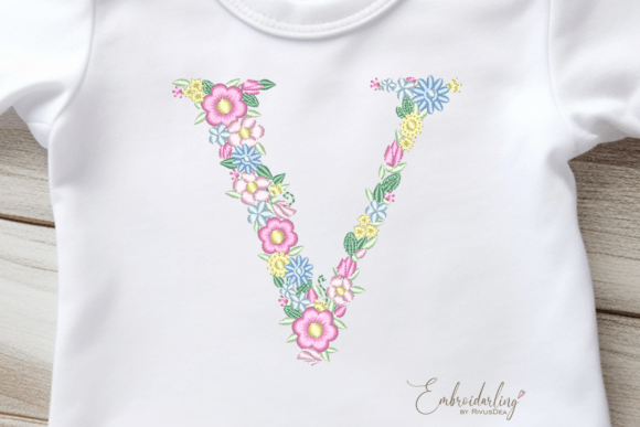 Floral Letter V Embroidery Design Review