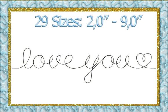 I Love You Machine Embroidery Design