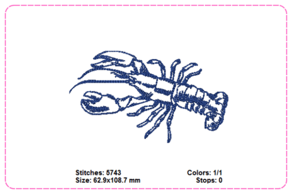 Lobster Embroidery Designs for Seasonal Creations