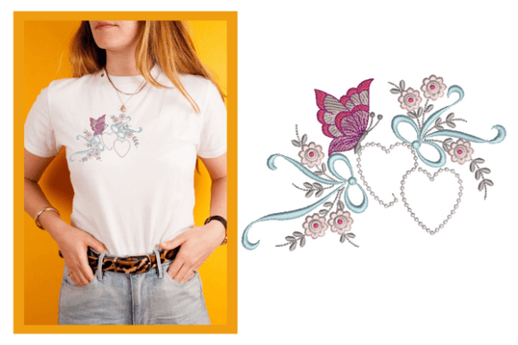 Rippled Butterfly Embroidery Designs