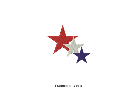 US Flag Star Machine Embroidery Design
